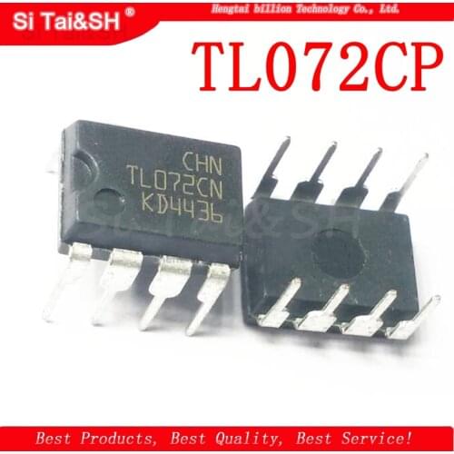 10PCS TL072CP DIP8 TL072 DIP TL072CN DIP-8 new and original IC Dual operational amplifier