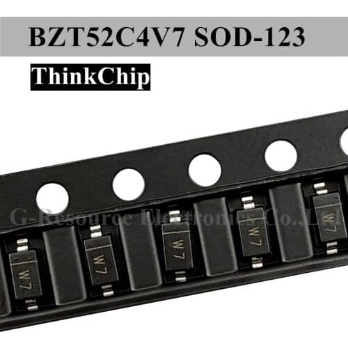 100pcs) BZT52C4V7 SOD-123 SMD 1206 Voltage Stabilized Diode 4.7V SOD123 (Marking W7)