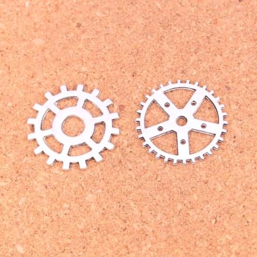 15pcs Metal Alloy gear Charms Pendants for Necklace Bracelet Jewelry Making DIY Handmade 25mm