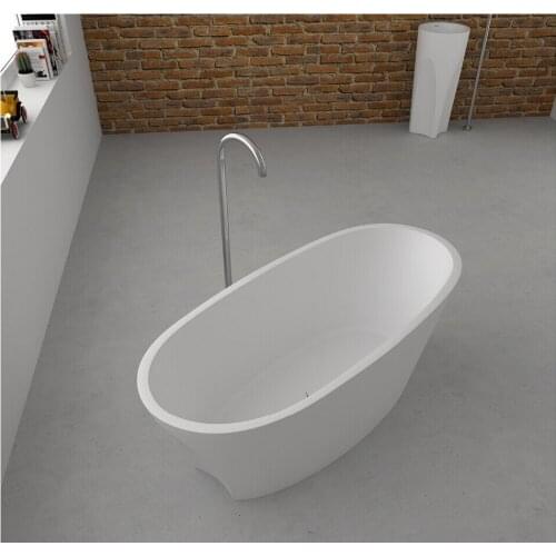 1700x800x480mm Solid Surface Stone CUPC Approval Bathtub Oval Freestanding Corian Matt Or Glossy Finishing Tub RS65101