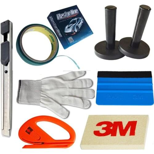 3M Felt Squeegee Decals Sticker Vinyl Film Installation Car Wrap Applicator Tool Package + Knifeless tape design line 50m/Roll