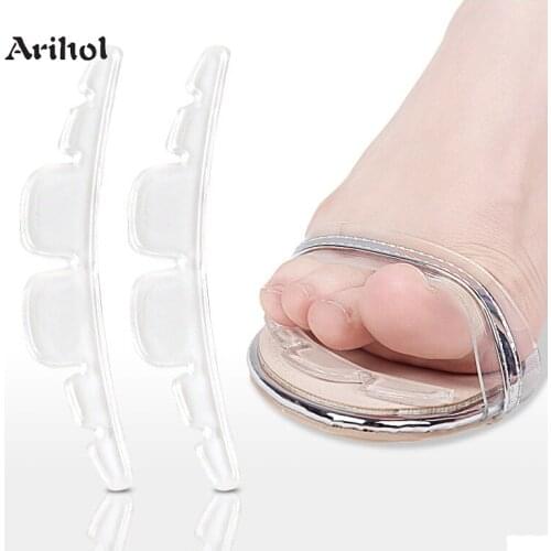 Arihol 6Pcs Clear Soft Anti-slip Stickers for High Heel Flip Flop Sandals Tape Cushion Insole Inserts Forefoot Pad