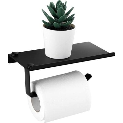 Aluminium Toilet Paper Rack Roll Paper Holder Waterproof Phone Holder Wall Mounted Punch Free Bath Soap Towel Shelf J30