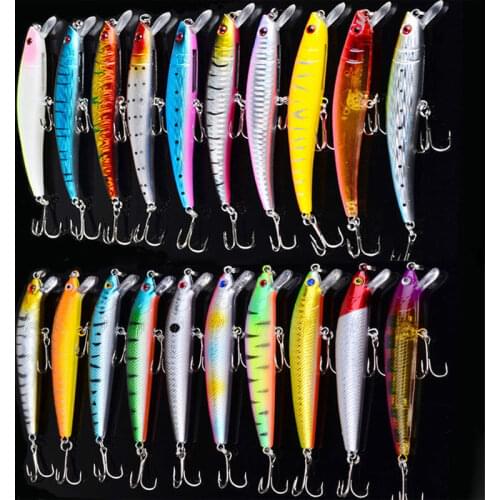 Assorted Minnow Baits Fishing Lures Bass Crankbait Hooks Tackle Kit Ice fishing jig