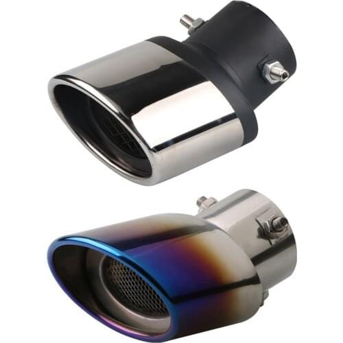 Car Bent Exhaust Muffler Tip Bolt-on Slant Cut Rolled Edge Stainless Steel Exhaust Tailpipe Tip 2.5 inch ID Inlet