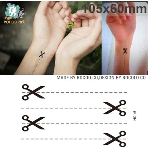Body Art waterproof temporary tattoos for men women sexy fashion 3d scissors design flash tattoo sticker Free Shipping HC1045