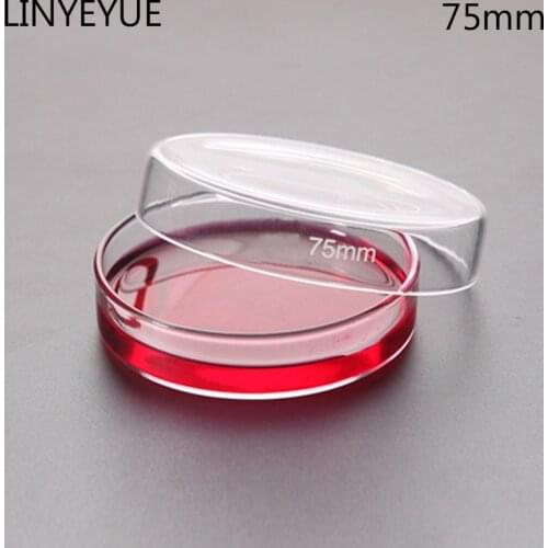 10 pieces/pack 75mm Glass Petri Dish Bacterial Culture Dish Borosilicate Glass Chemistry Laboratory Equipment