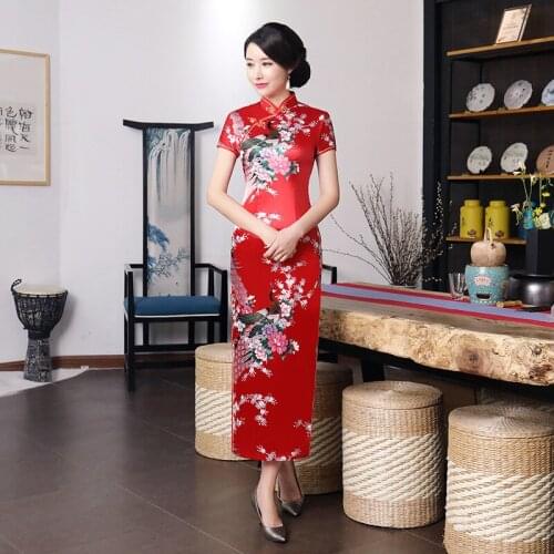 Chinese Style National Characteristics Improved Long Cheongsam High-Definition Digital Printing Cheongsam Dress Modern Qipao