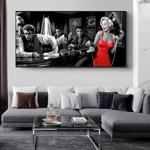 James Dean Marilyn Monroe Elvis Presley Canvas Paintings Posters and Prints Wall Art Pictures for Living Room Decor
