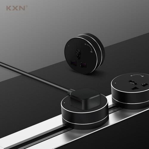 KXN Electrical Surface Concealed P1 Series with Switch Power Track Socket Wall Extension Outlets EU UK US Universal Adapters