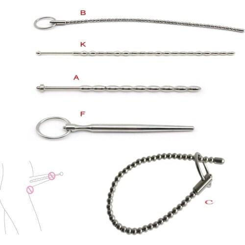 Stainless Steel Beaded Urethral Dilator Urethral Plug Sounds Penis Plug Insert Sounding Rods Horse Eye Thorn Sex toys For Men
