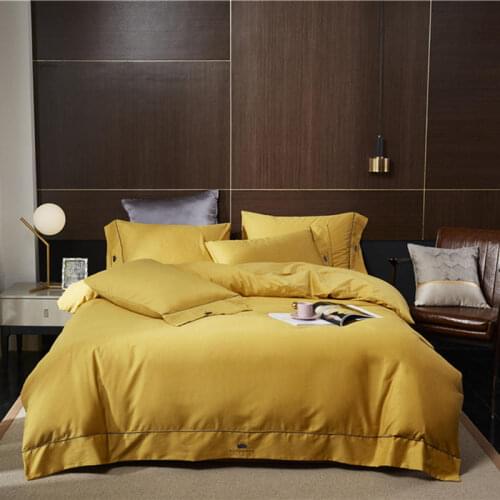 Passion yellow Bedding Sets luxury Home Textile Women/men Bedding Long-staple cotton Bed linen Double bed Sanding Duvet Cover