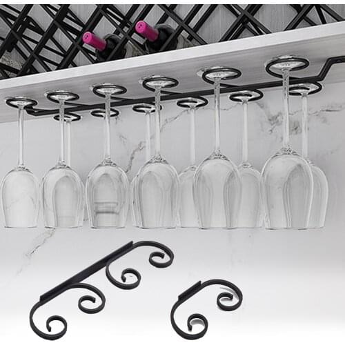 Space Aluminum Wine Glass Rack 2/4 Cups Wine Glass Rack Holder For Cabinet Kitchen Bar Wine Cup Storage Shelf Kitchen Storage