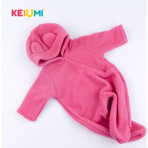 KEIUMI 17 Inch Reborn Baby Doll Pink Rompers Clothes Fashion Style Reborn Doll Accessories For Kids Birthday Gifts DIY To'y