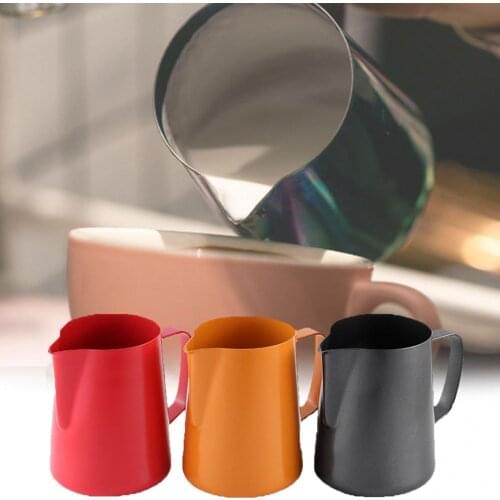 400ml Milk Jugs Stainless Steel Milk Frothing Pitcher Jugs Coffee Pitcher Pull Flower Cup Cappuccino Coffee Pot Espresso Cups