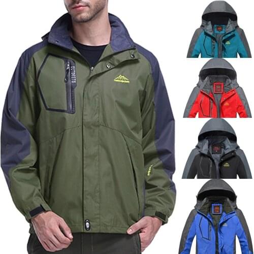 Mens winter jacket Men clothing Mens Spring Autumn Outdoor Hoodie Zipper Hat Removable Sport Assault Coat мужская куртка