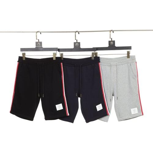 2021 Luxury New Design Shorts Men Summer Pants TB Striped Cotton Casual Beach Slim Korean Design