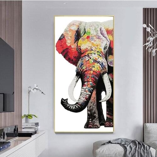 Animal Crossing Elephant Paintings 11ct Needlework Sets DIY Embroidery Stitch for Home Decor 14ct conventional cross stitch kits