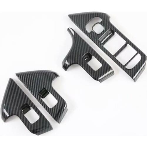 For Mercedes-Benz GLA-Class GLA200 220 250 2020 2021 Carbon Fiber Car Window Lift Button Frame Sticker Accessories