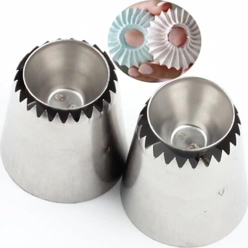 2Pcs Icing Piping Nozzles Sultan tube Stainless Steel Russian Pastry Tips Cupcake Large Icing Piping Nozzle Baking