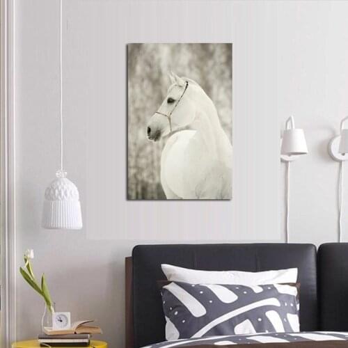 Black And White Horse wall painting canvas art animal pictures photos canvas pictures Decor for Home living room Drop Shipping