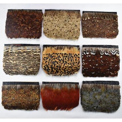 10Meters Natural Peacock Feathers Chicken Pheasant Feather Trim Fringe Ribbon Lace Feathers for Crafts Plume Decoration Plumas