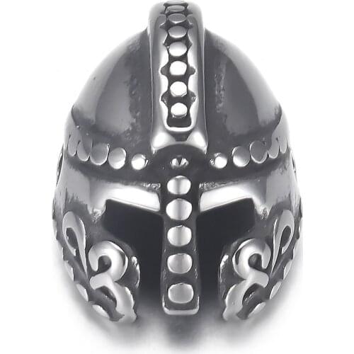 316L Stainless Steel Spacer Bead Roman Helmet Polished 2mm Hole Metal Beads Charms for DIY Bracelet Jewelry Making Accessories