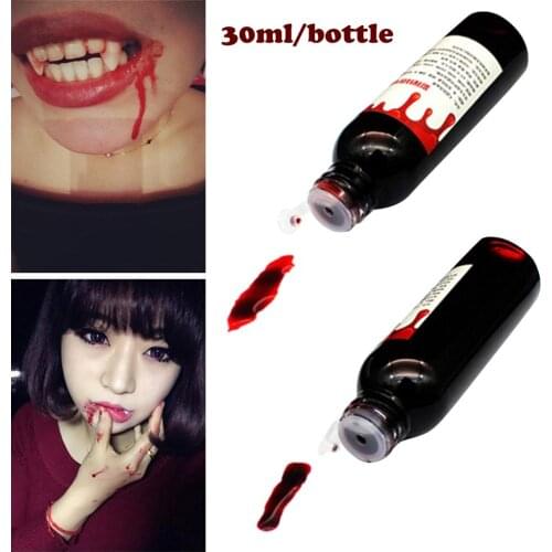 30 ml Non-toxic Realistic Fake Blood DIY Halloween Decoration Artificial Blood Bottle Drop Simulation Props Holiday Party Supply