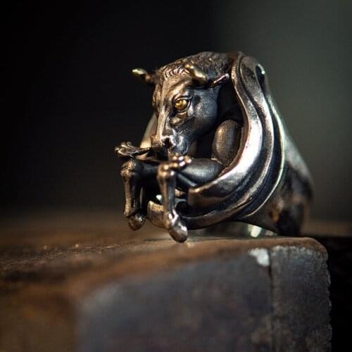 Original new year of the ox opening adjustable ring personality trend domineering mens jewelry