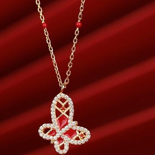 Exquisite Enamel Butterfly Pendant Necklace Fashion Gold Insect Jewelry Charm Bracelet Earrings For Women Wedding Birthday