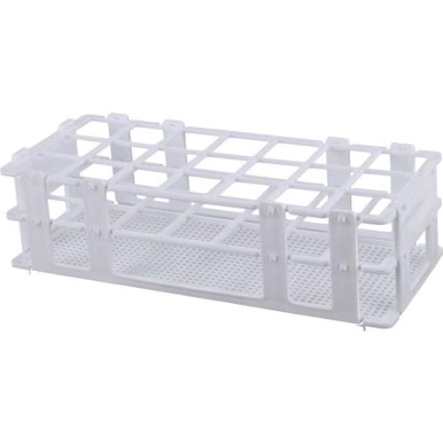 Plastic Test Tube Rack for 30mm Tube, 21 Well, White,Detachable (21 Hole)