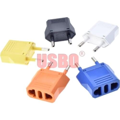 Black white portable European 4.0mm pin travel adaptor plug 6A 125V / 250V EU / US to EU electrical small plug socket converter