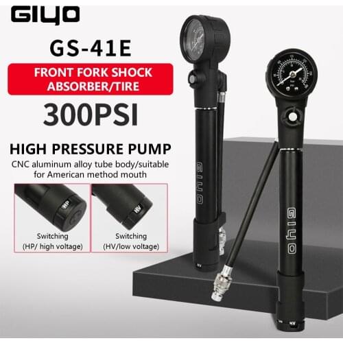 300PSI Portable Bicycle Pump MTB Shock Fork Pump Bike Motor Tyre Inflator Bicycle Mini Tire Pumping Gauge Cycling Accessories