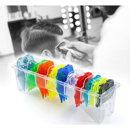 10 Pcs/Set Colorful Guide Comb Set Professional Barber Limit Combs Hairdressing Cutting Comb Replaceable Hair Clipper Limit Comb
