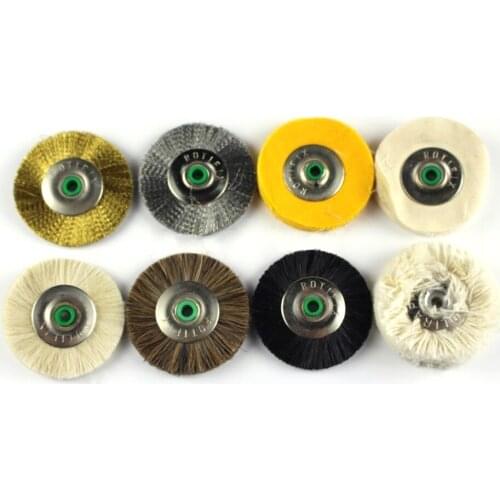 10PCS 48MM Polishing Wheel Buffing Pad Brush Abrasive Brush Wheel Wool/Pig Hair Cotton Thread Bristle Copper /Steel Wire Cloth