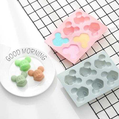 6 grid mouse cartoon avatar shape cake silicone mold DIY chocolate soft candy jelly pudding mold cake decorating tools 20*14.7cm