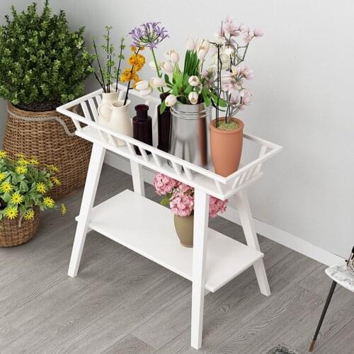 Nordic wrought iron flower stand indoor floor living room rack home fleshy green flower pot balcony multi-layer flower stand