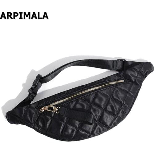 Quilted Belt Bag Small Fabric Chest Bag Waist Pack Casual Fanny Pack Women Waist Bag Travel Shopper Purses Money Handbags