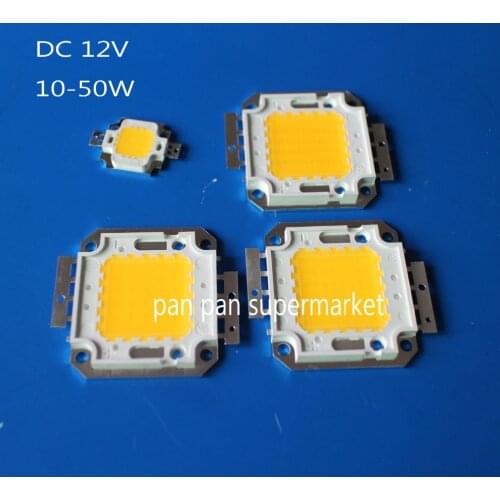 High Power Epistar Cob Led Integrated Chip 12V-15V 10W 20W 30W 50W SMD White Chips for Floodlight Lawn lights Spotlight
