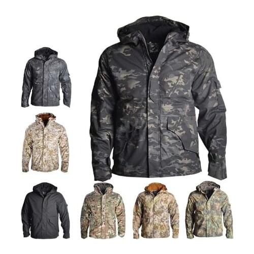 Tactical Jacket Hiking Jackets G8 Men Waterproof Warm Men Hooded Windbreaker Fleece Hunt Clothes Camouflage Army Military Jacket