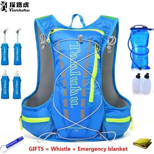 TANLUHU New Cycling Running Backpack Male Female Ultra Light Breathable Cycling Cross Country Marathon Water Bag Backpack 15L