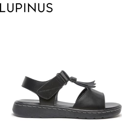 LUPINUS Fashion Tassel Women Sandals 2021 New Retro Women Roman Shoes Black Flat Beach Women Shoes Sexy Open Toe Women Shoes