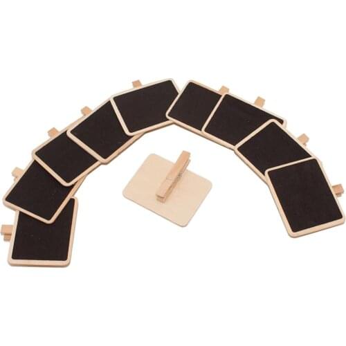 10pcs/lot Wood Message Board Small Chalkboard Rectangular Mote Sign Blackboard for Buffet Wedding Home Garden Cake Shop Display