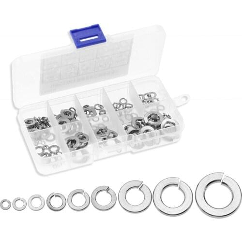 150pcs / box stainless steel SS304 inch US-made elastic gasket spring washer classification kit