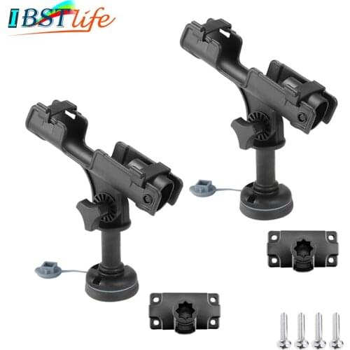 2X ABS Fishing Rod Pole Holder Rack Rest Adjustable Removable Kayak Boat Support Boat Fishing Tackle Accessories Pole Bracket