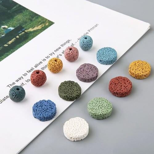 4pcs natural volcanic rock New Fashion Morandi Color Earrings korean perforated square earrings material DIY jewelry accessories