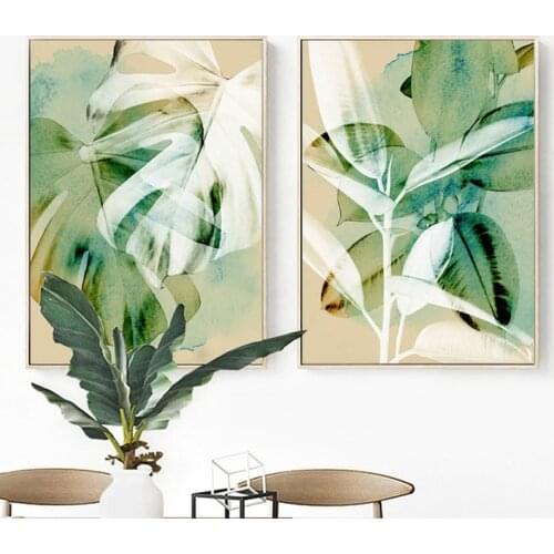 Green Plant Leaves 5d diy diamond painting mosaic needlework full drill diamond embroidery living room decor nordic artZP-2570