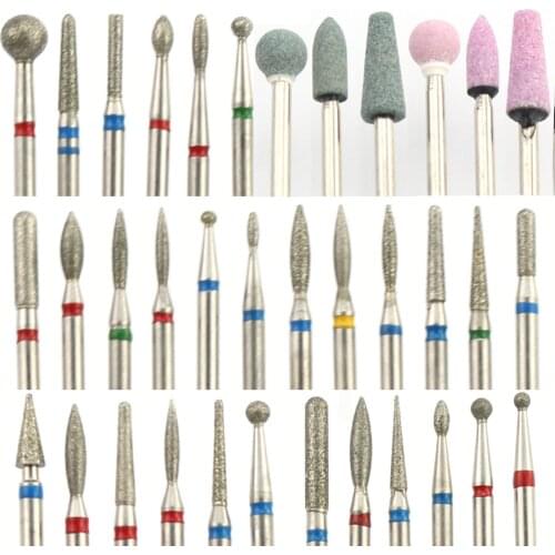 6pcs/set Diamond Nail Drill Bit Rotery Milling Cutter for Manicure Nails Accessories Electric Drill Accessories Art Tools