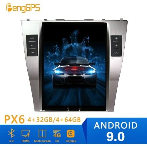 Android 9.0 PX6 4+64GB Tesla Style Car DVD Player GPS Navigation For TOYOTA CAMRY 2007-2011 Head Unit Multimedia Radio Player