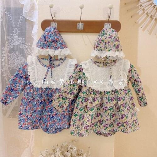 Flower Infant Toddler Baby Girl Romper Vintage Long Sleeve Neborn Girl Romper Jumpsuit Autumn Baby Girl